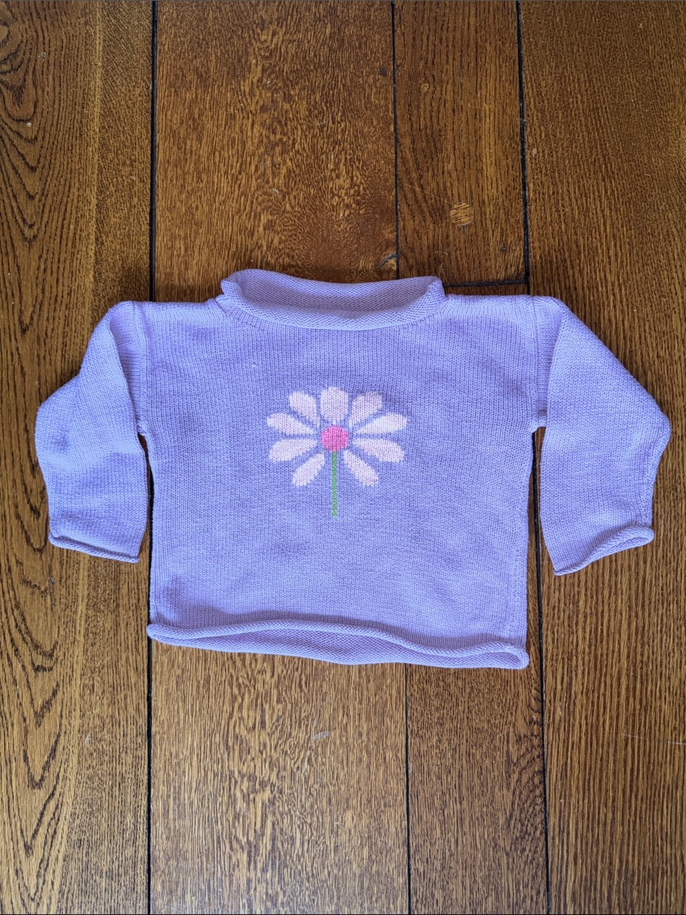 Lavender Daisy Knit Pullover